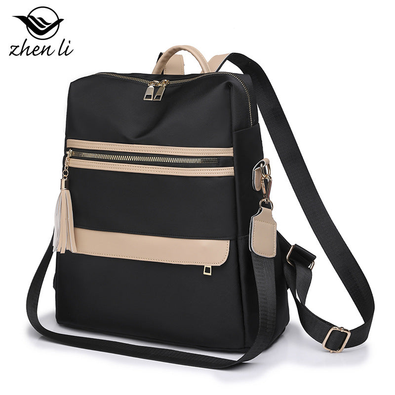 Women Fashion Casual Color Blocking Large Capacity Backpack