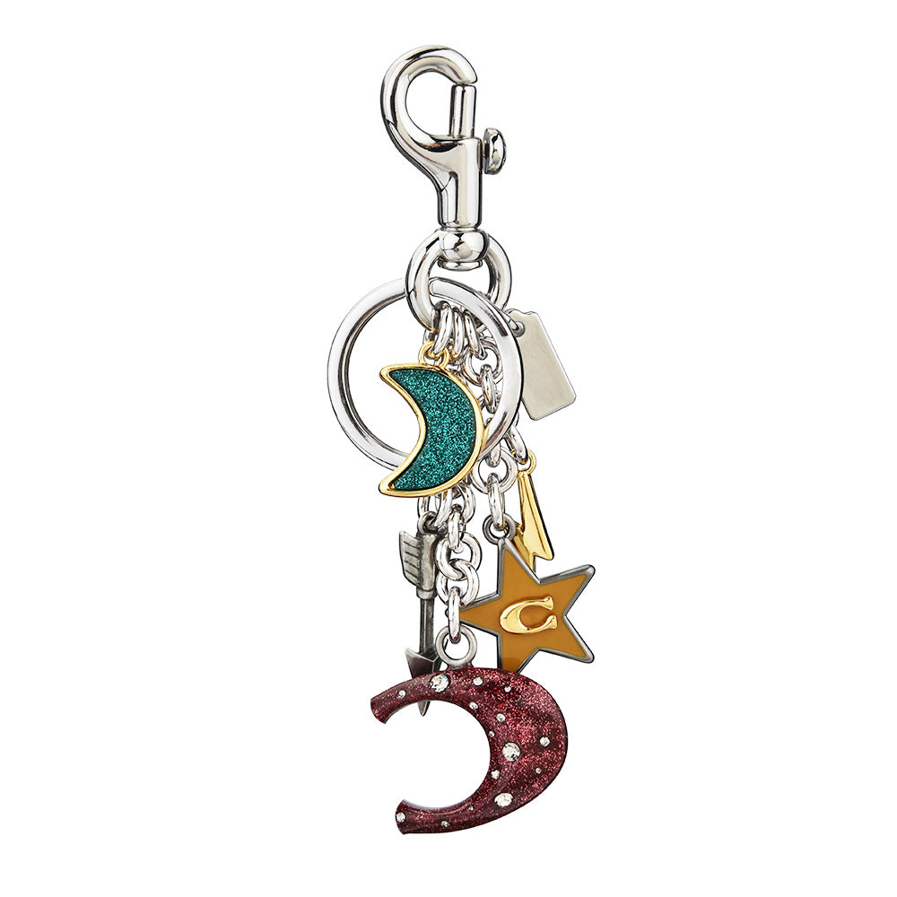 Cute Cartoon Alloy Moon Star Bag Pendant Keychain