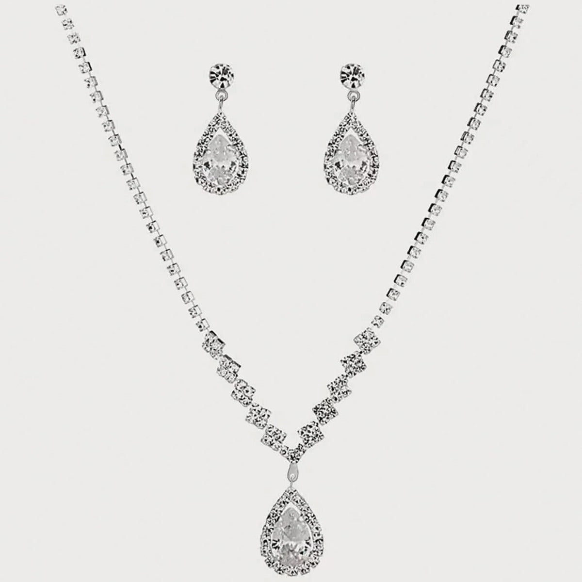 Fashion Rhinestone Zircon Jewelry Two-Piece Set
