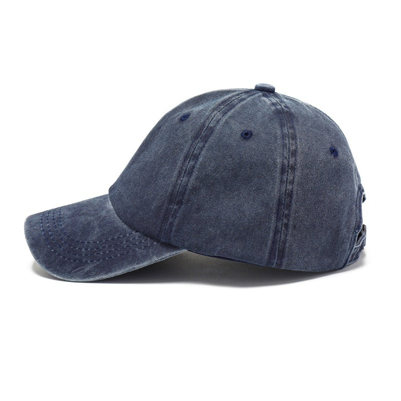 Men Women Fashion Casual Vintage Solid Color Letter Cap