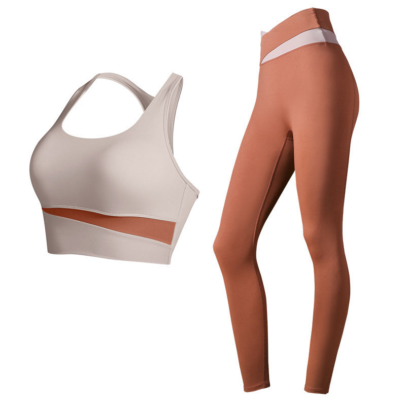 Conjunto de camiseta sin mangas informal de color contrastante a la moda para mujer
