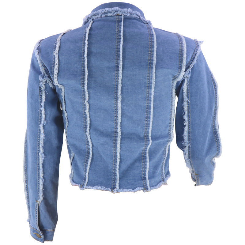 Veste en jean à manches longues pour femme