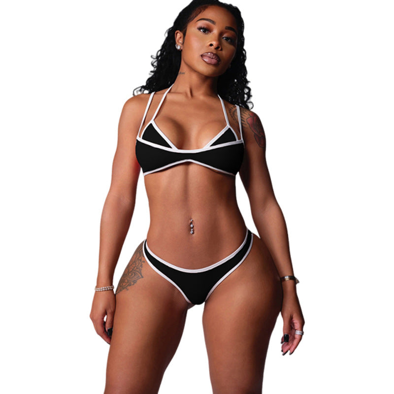 Bikini sexy de verano con bloques de color para mujer