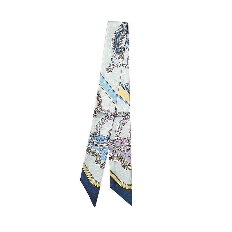 Fashion Printed Ribbon Tie Bag Handle Scarf