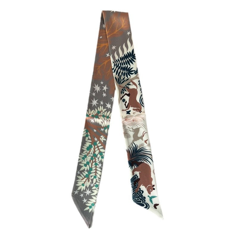 Bufanda con asa para bolso con lazo estampado a la moda para mujer