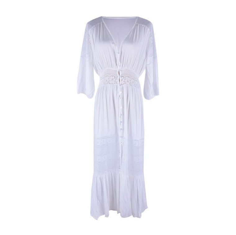 Women Fashion Casual Vacation Cotton Lace Cover-Ups