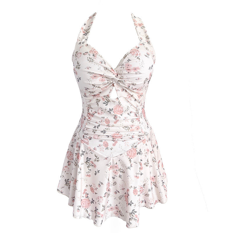 Maillot de bain dos nu sexy à imprimé floral pour femme