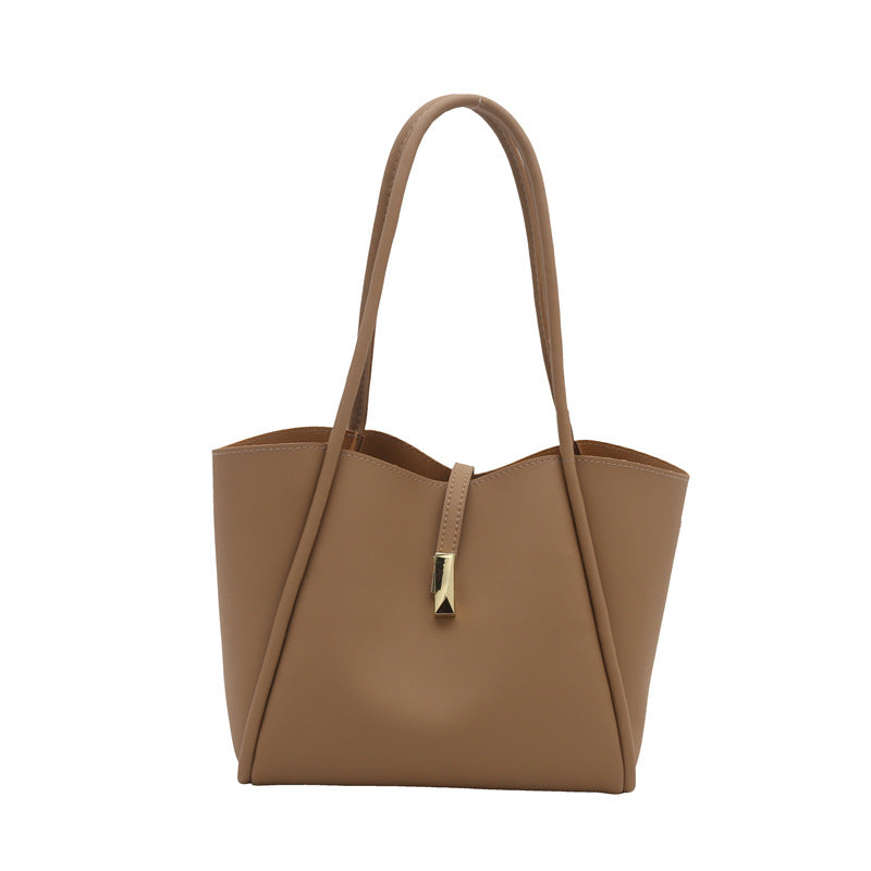 Sac fourre-tout décontracté de grande capacité pour femme, couleur unie