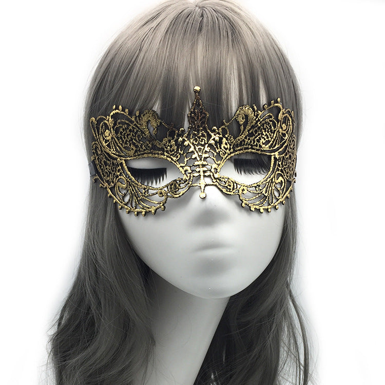 Women Simple Hollow Lace Half Face Mask for Halloween