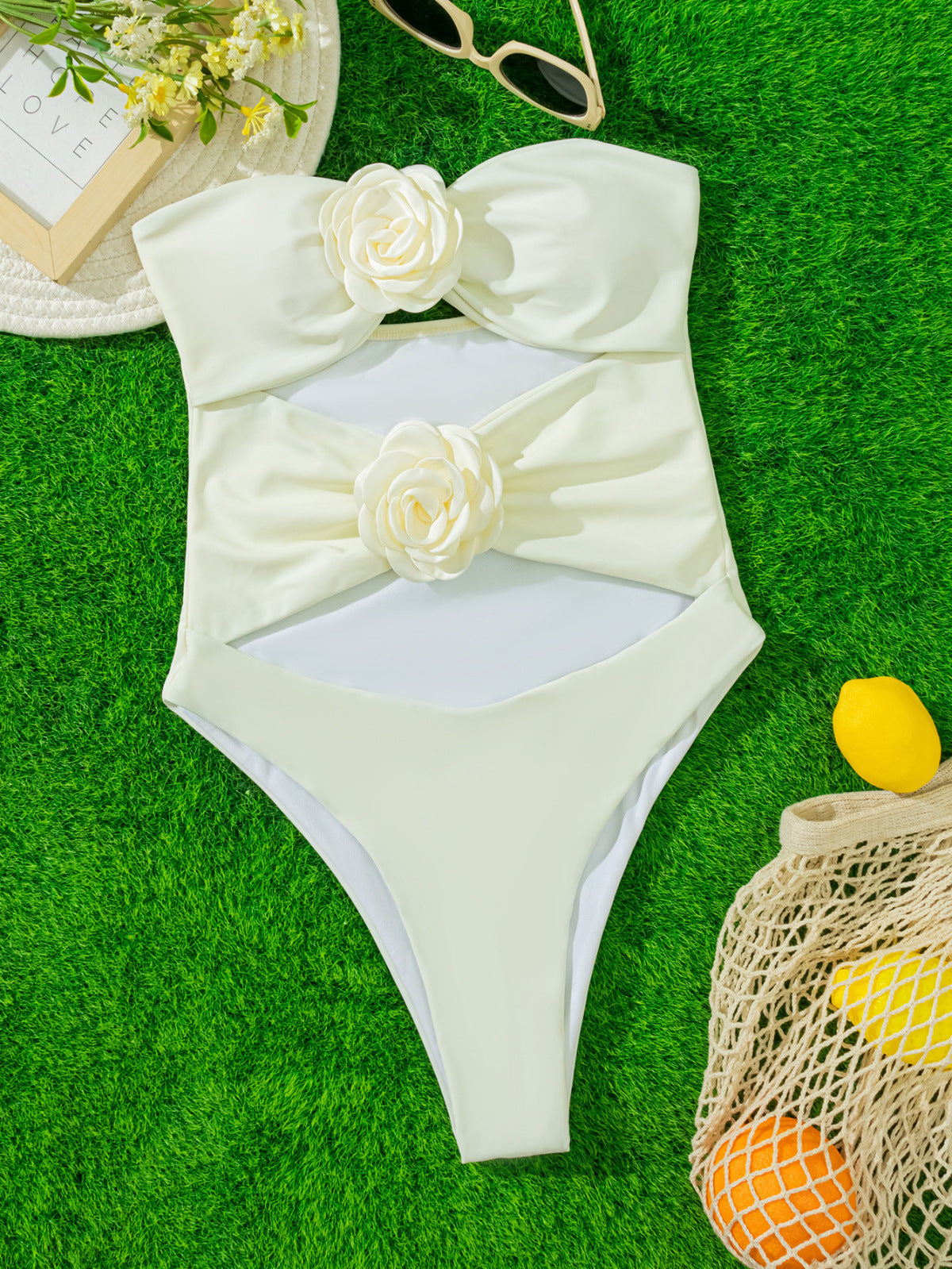 Maillot de bain une pièce sexy à motif floral 3D pour femme, idéal pour les vacances d'été
