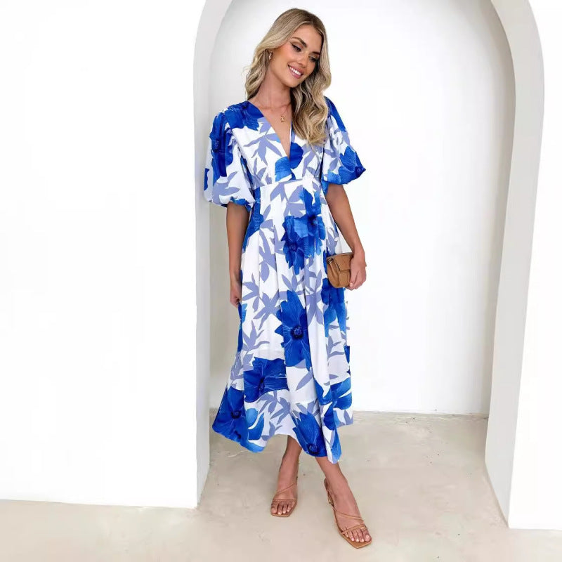 Vacation Women Casual Fashion Floral Maxi Dress