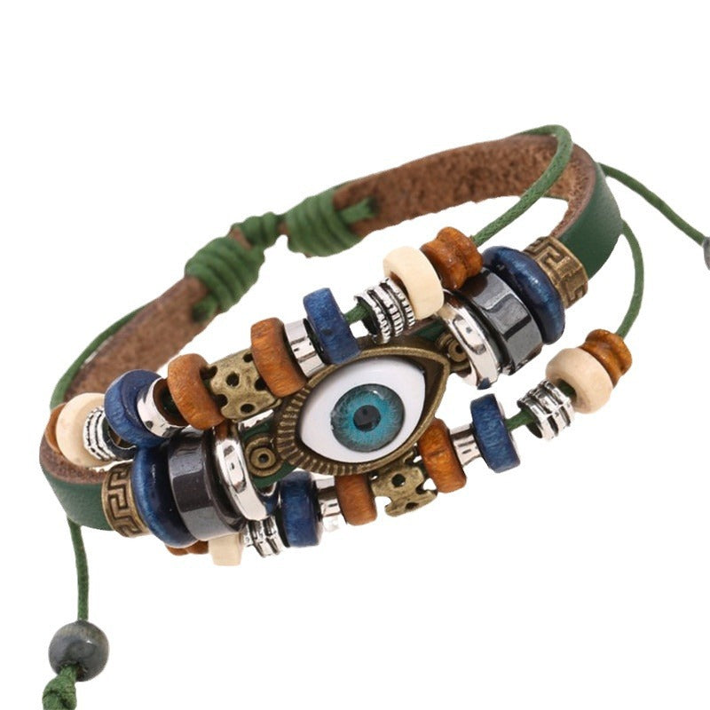Pulsera de cuentas de ojo malvado estilo bohemio vintage