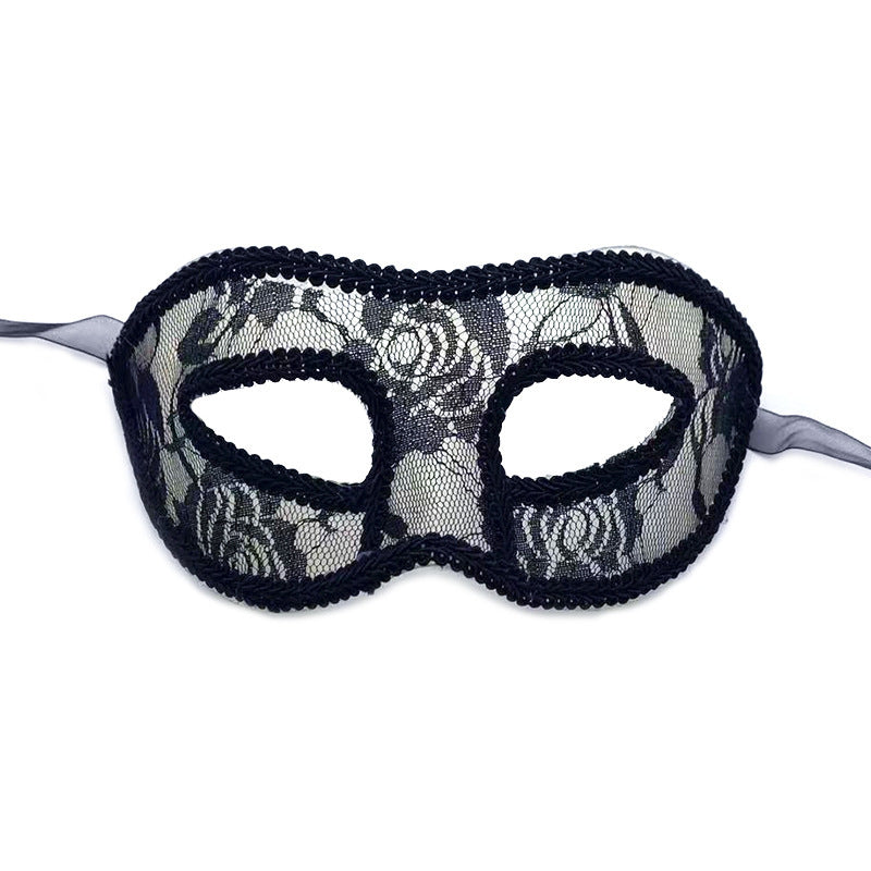 Masque d'Halloween demi-visage en dentelle à tête plate pour femme