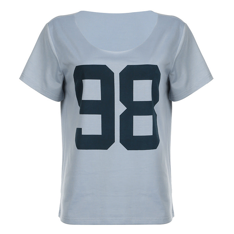 T-shirt ample à imprimé numérique pour femme, en polyester