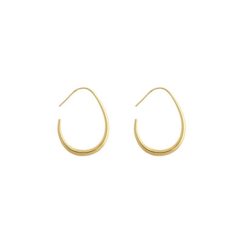 Exaggerated Elliptical Copper Earrings