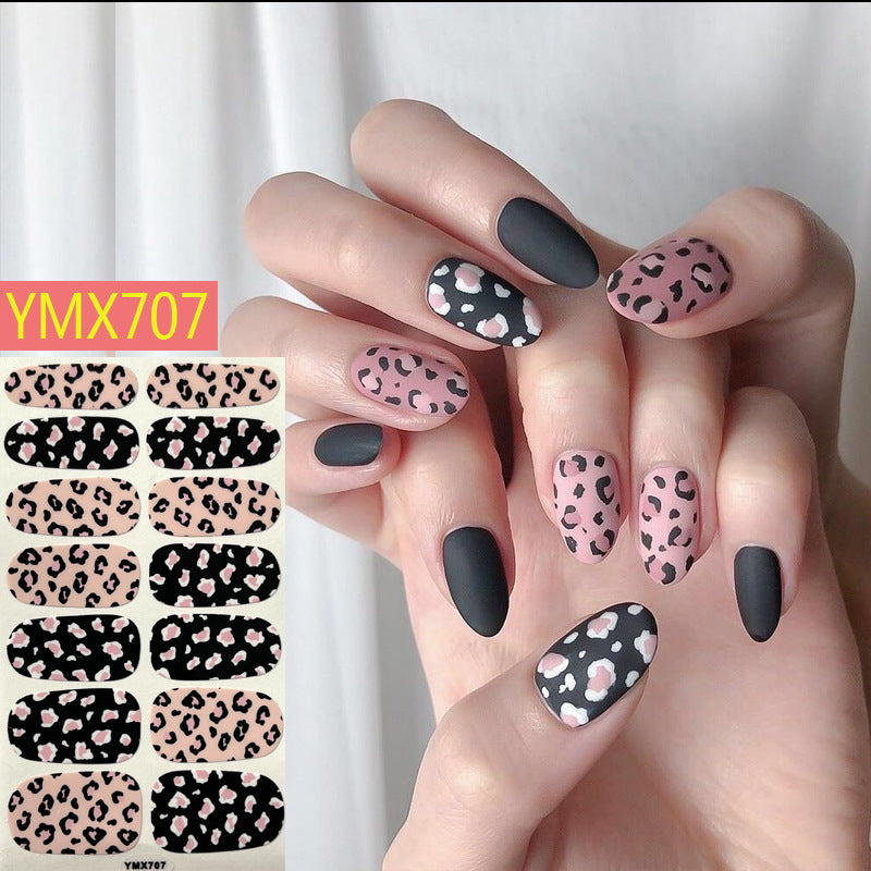 Autocollants pour ongles motif vache léopard automne et hiver
