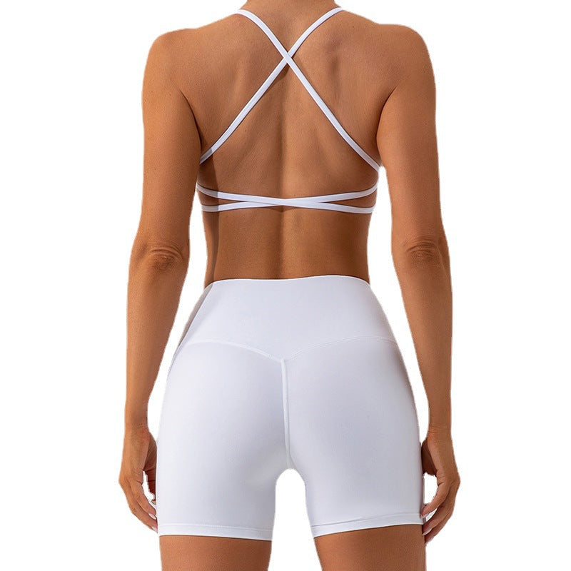 Women Fashion Solid Color Halter-Neck Crop Top Set