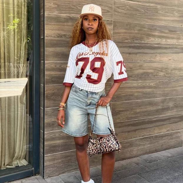 Women Fashion Casual Digital Printed V-Neck T-Shirt