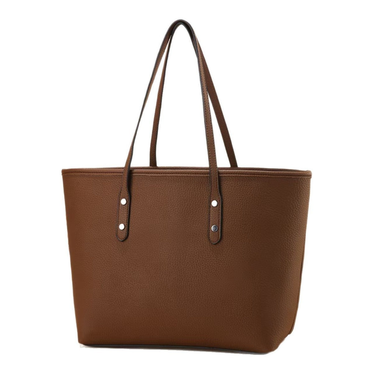 Simple Solid Color Large Capacity PU Tote Bag