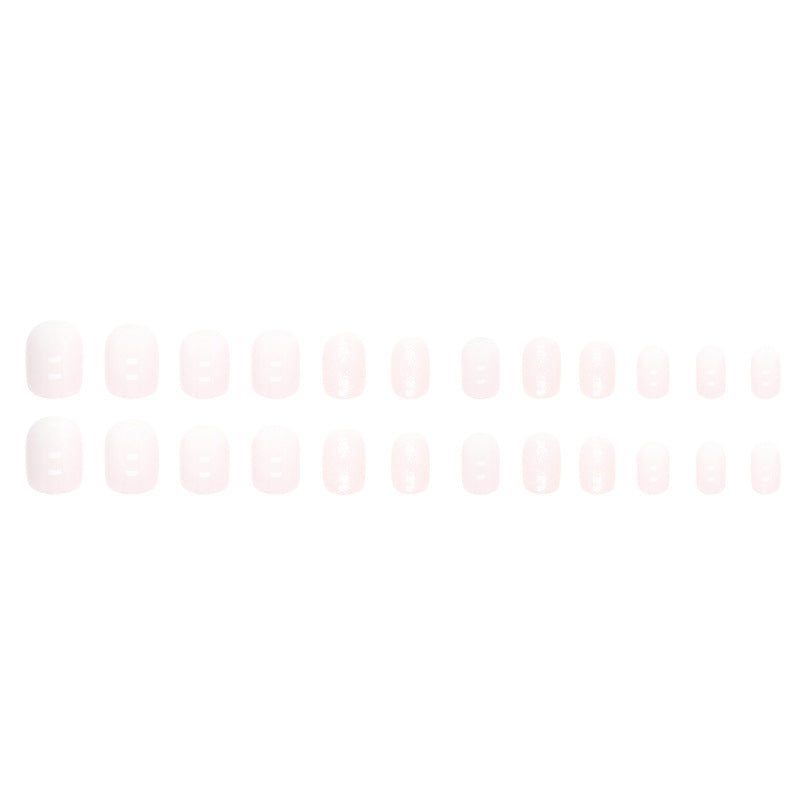 Faux ongles simples, roses, tendres, doux, mignons, à paillettes Aurora