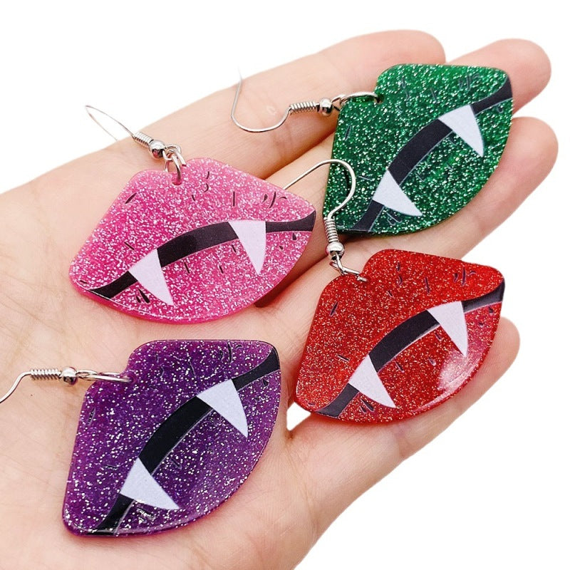 Halloween Women Fashion Acrylic Horror Skull Earrings