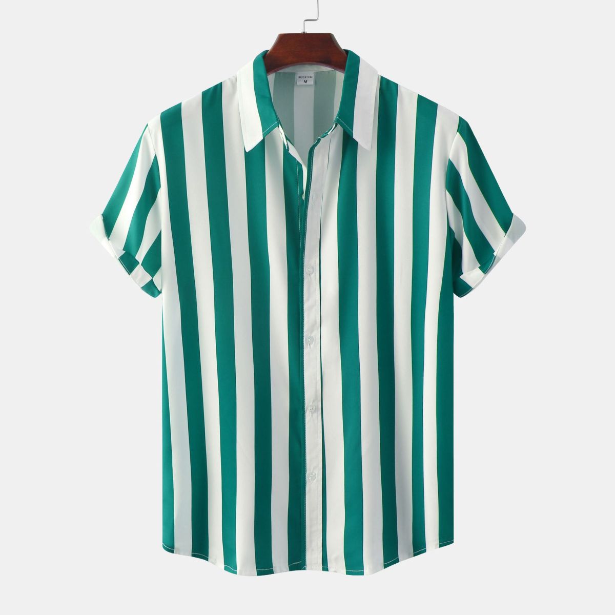 Men's Casual Vacation Stripe Print Short Sleeve Shirt