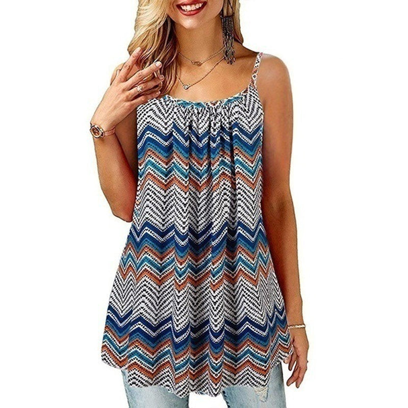 Vestido holgado informal sin mangas con estampado floral bohemio de verano para mujer, talla grande