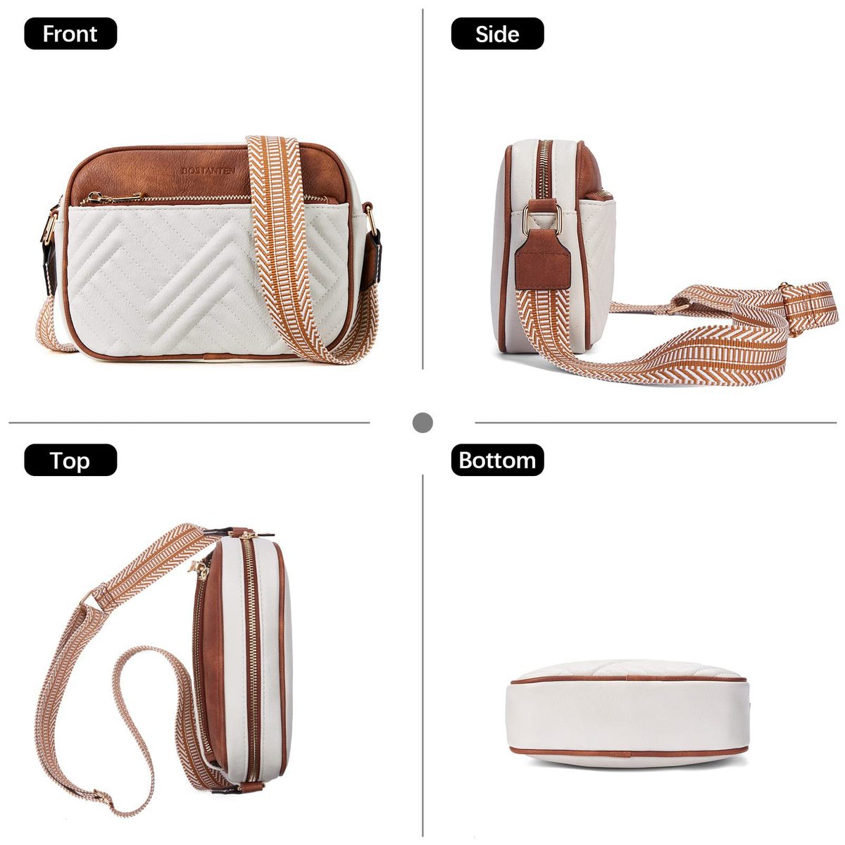 Women Casual PU Leather Square Crossbody Bag