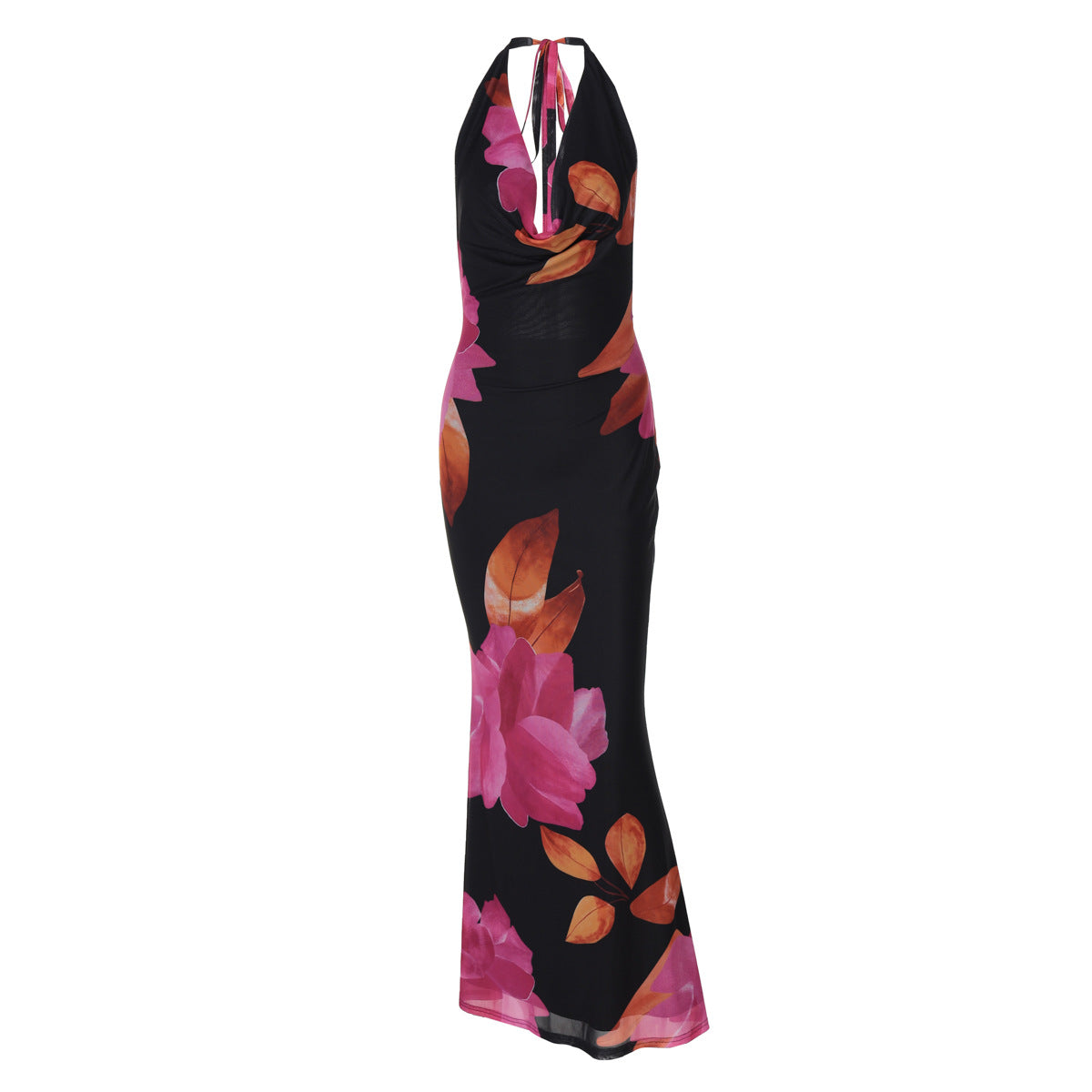 Robe sexy à lacets et dos nu, imprimée et tendance pour femme