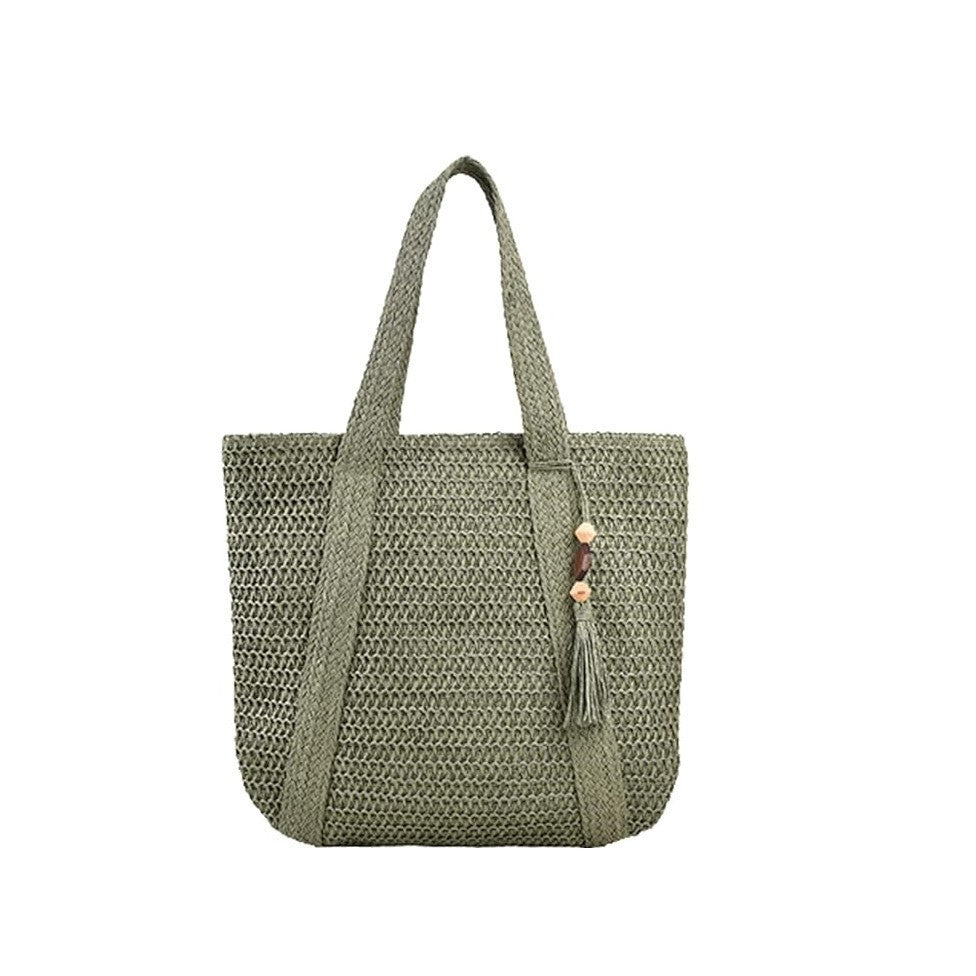 Summer Women Leisure Beach Woven Tote Bag