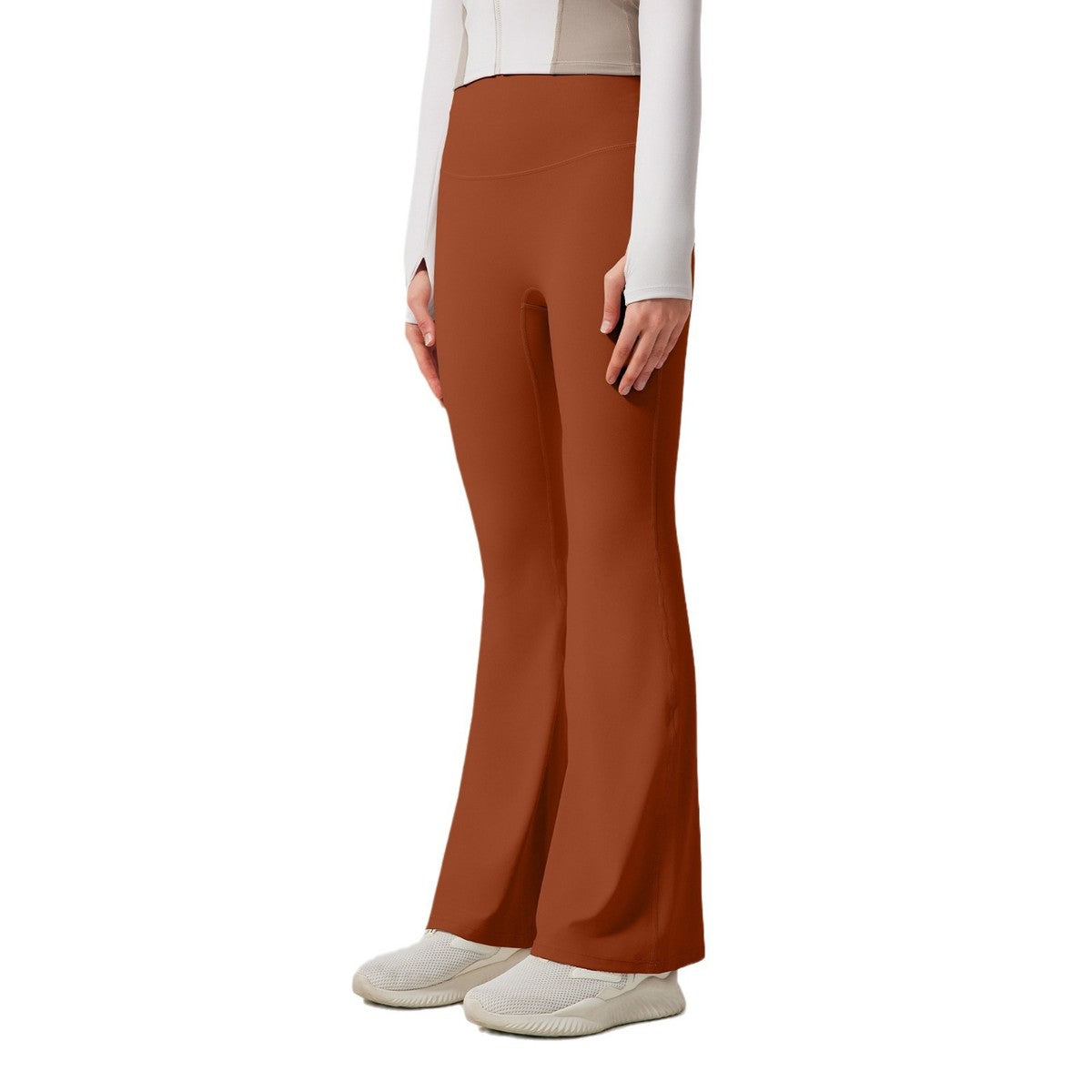 Leggings de sport taille haute de couleur unie pour femmes