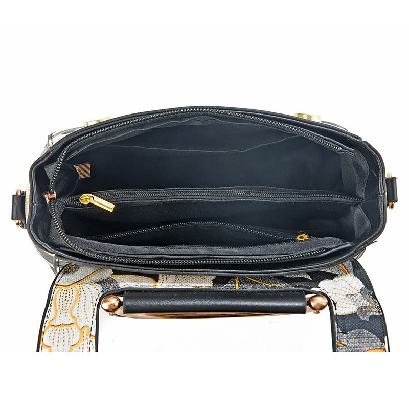 Sac à main imperméable à motif floral rétro pour femme