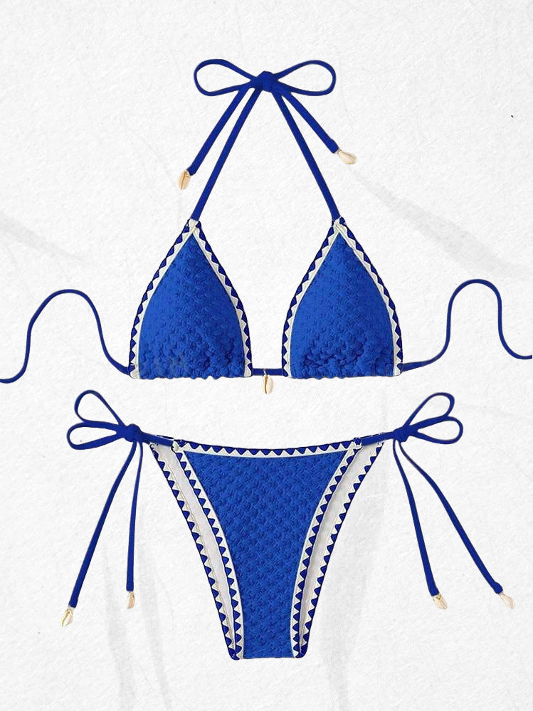 Maillot de bain bikini dos nu imprimé sexy pour femme