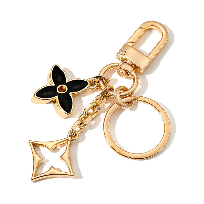 Women Fashion Four Leaf Clover Metal Pendant Keychain Alloy Leisure Style