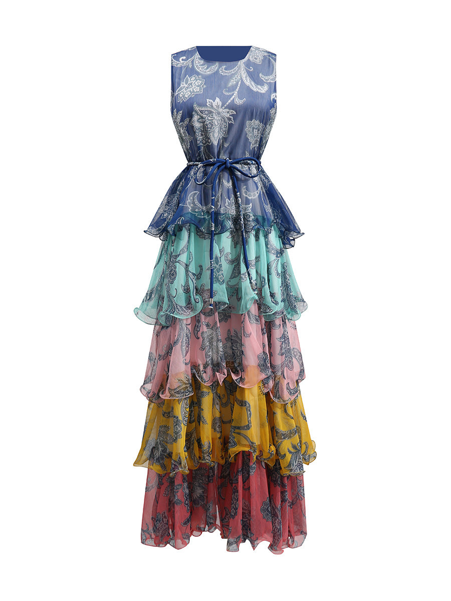 Vestido elegante con estampado floral bohemio para mujer