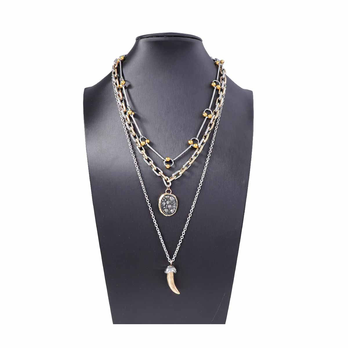 Conjunto de collar con colgante de cuerno de animal de aleación único y creativo para mujer