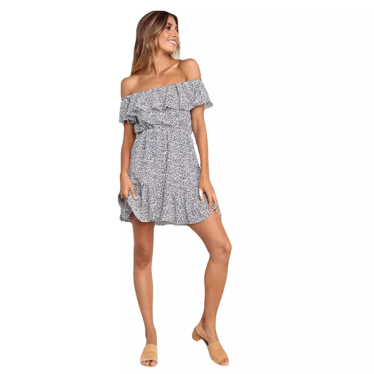 Sexy Women Summer Vacation Off-Shoulder Dress