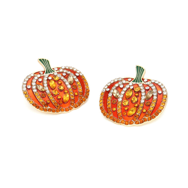 Pendientes de diamantes de colores exagerados para Halloween a la moda para mujer