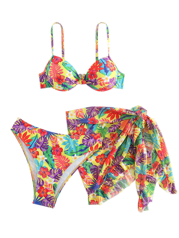 Ensemble de cache-maillots de bain sexy à imprimé floral pour femme