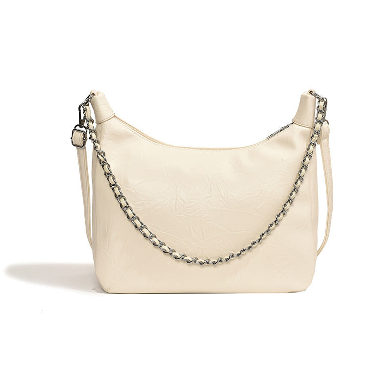 Simple Solid Color Large Capacity Chain Shoulder Bag