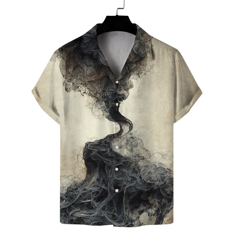 Camisa informal de moda para hombre con estampado 3D para vacaciones