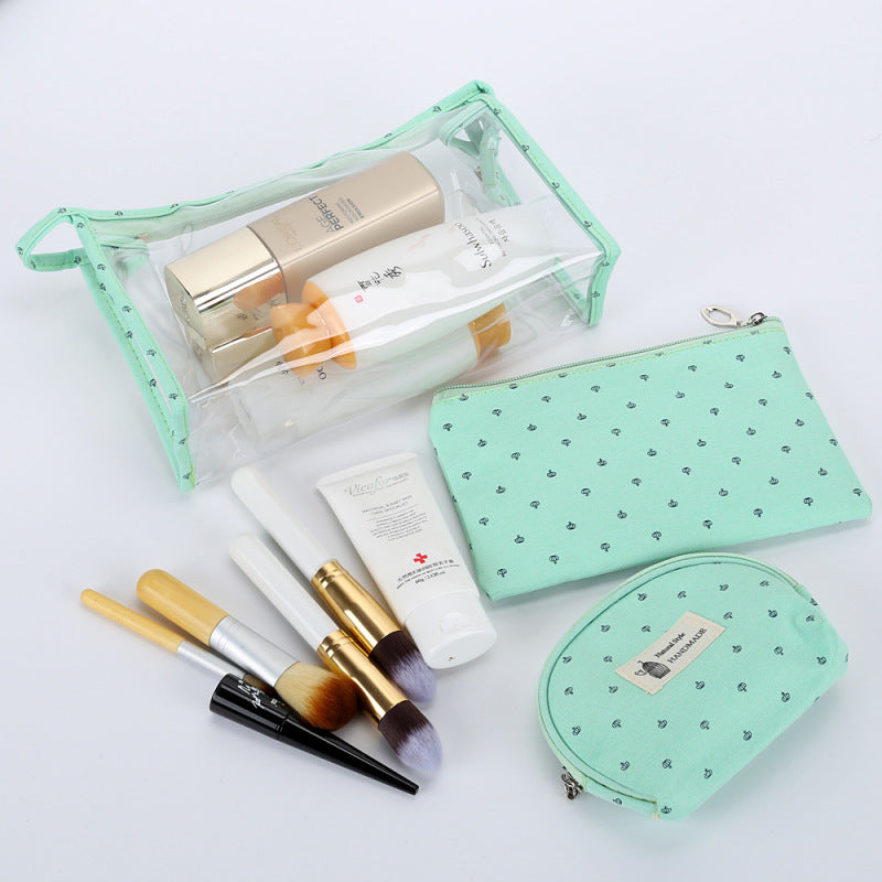 Bolsa de cosméticos transparente de viaje 3 en 1