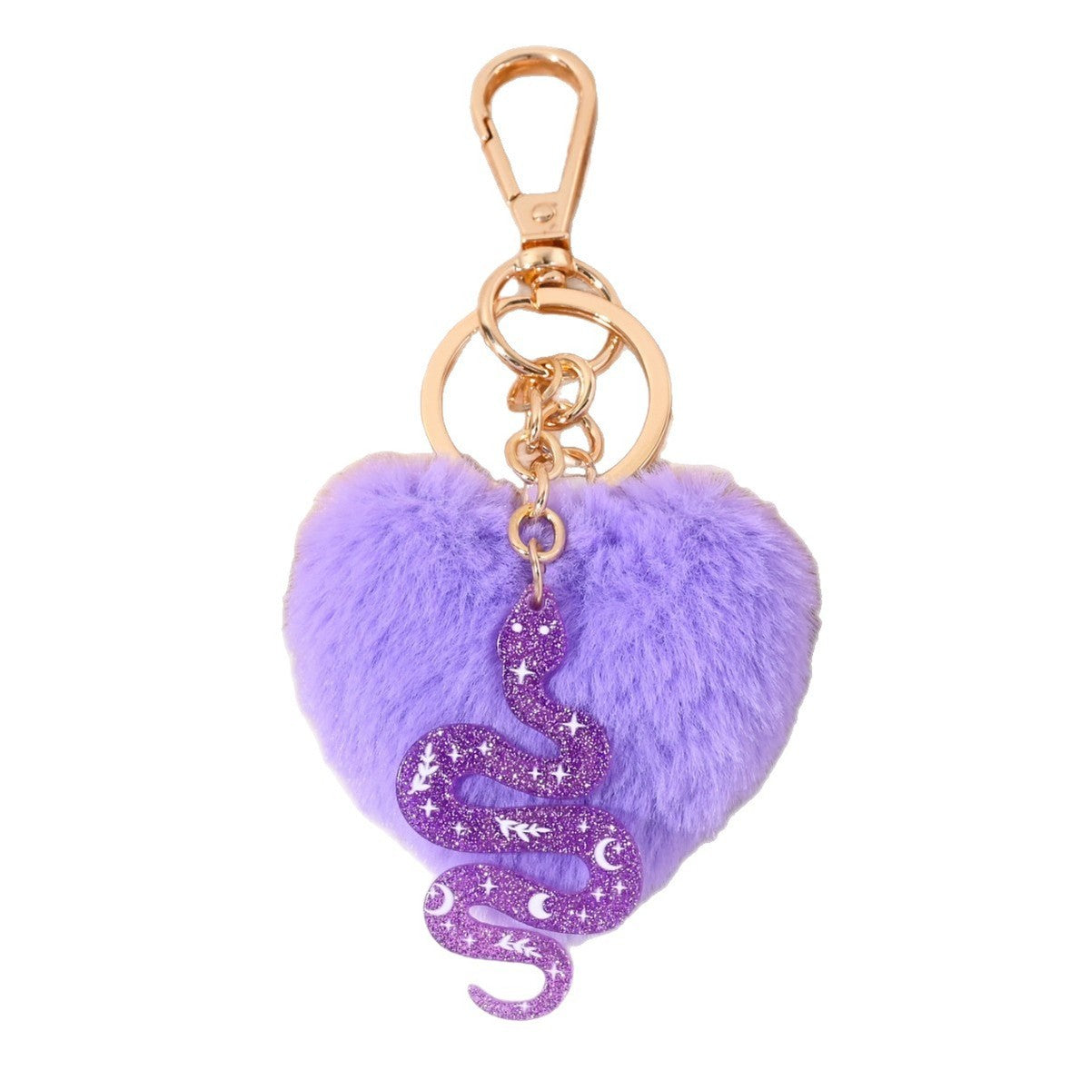 Plush Heart Snake Pendant Keychain Lovable Wind Style