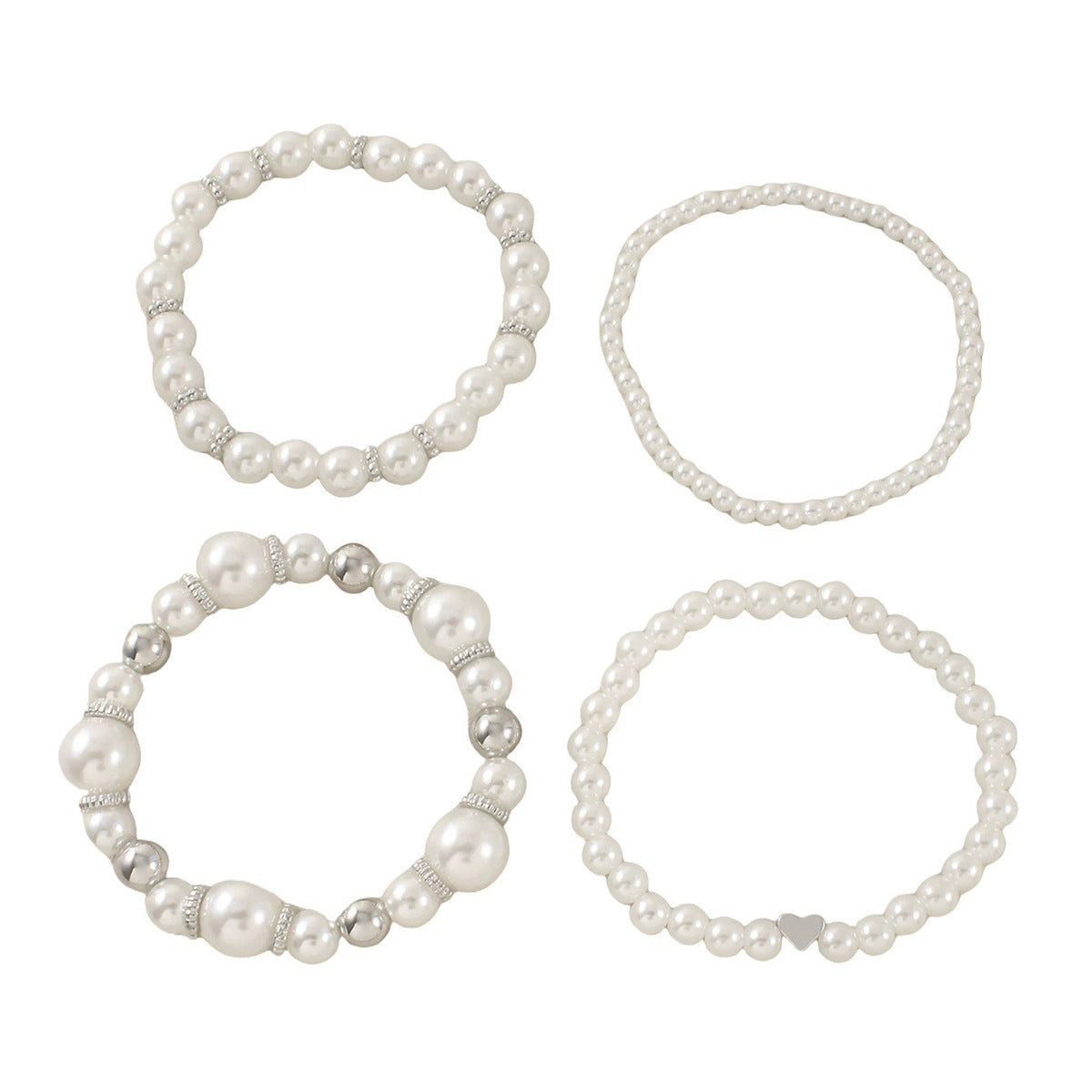 Conjunto de pulseras de perlas de amor de moda para mujer