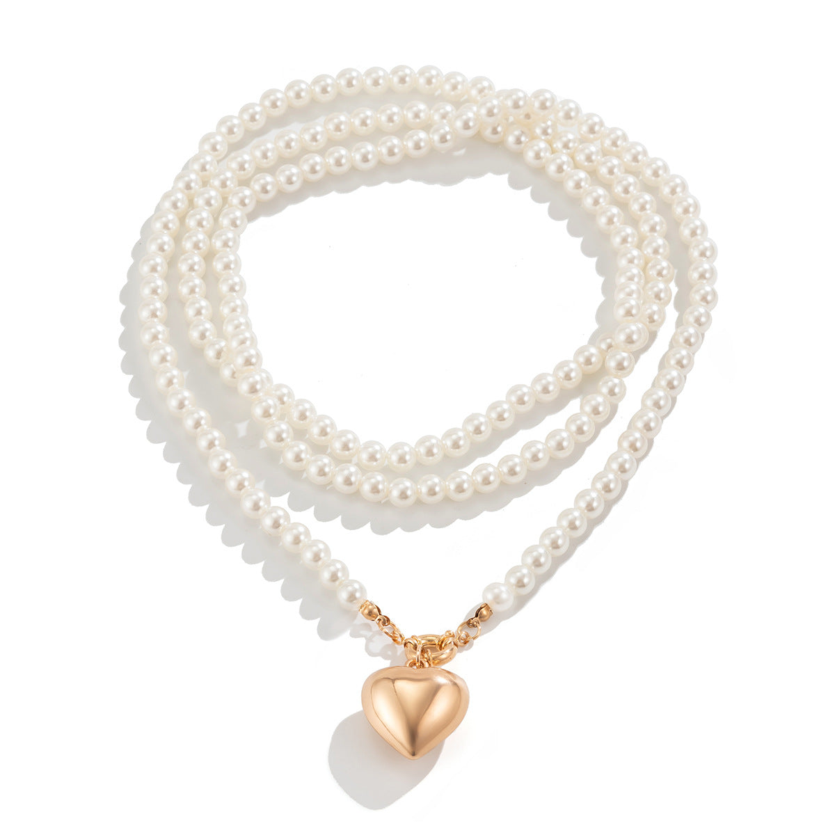 Collier pendentif multicouche personnalisé en forme de cœur