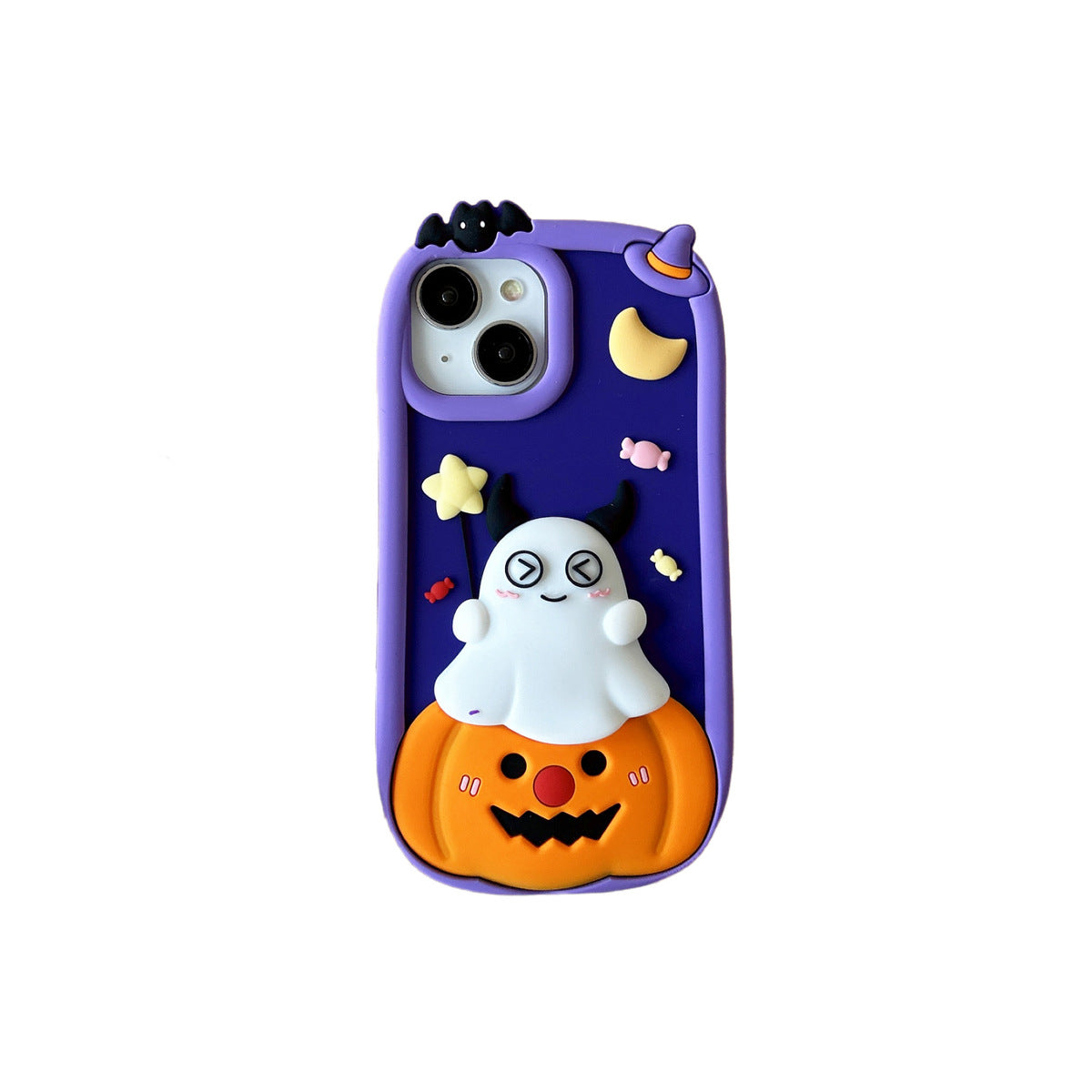Women Cartoon Cute Halloween Ghost Pumpkin Phone Case
