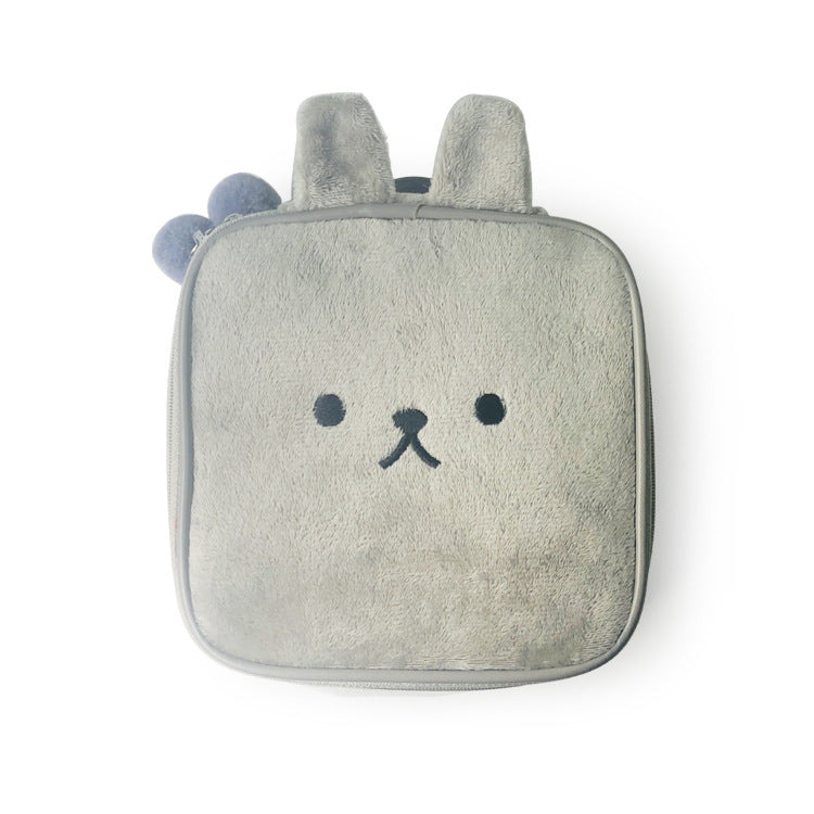 Bolsa de cosméticos bordada con dibujos de animales para mujer