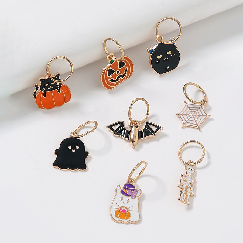 Anillo de pelo de murciélago trenzado de aleación de moda para mujer de Halloween