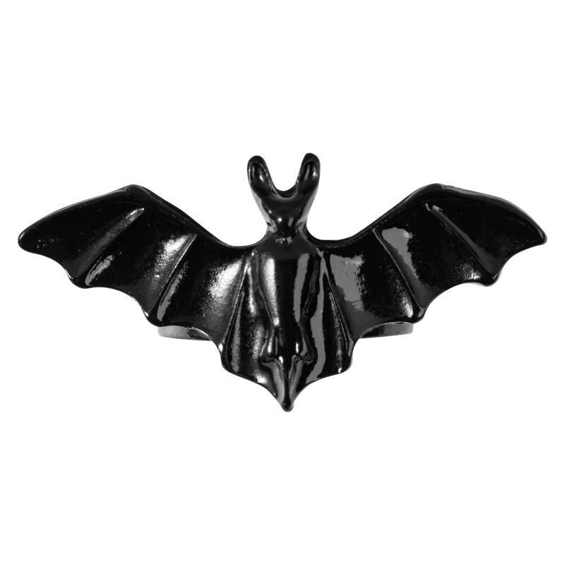 Anillo abierto gótico de murciélago Diablo vintage para mujer de Halloween