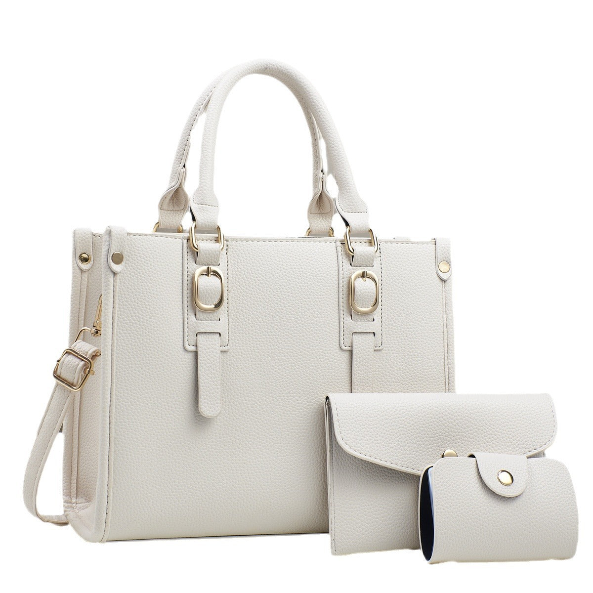 Classic Litchi Pattern Women Bag Set with Multiple Colors